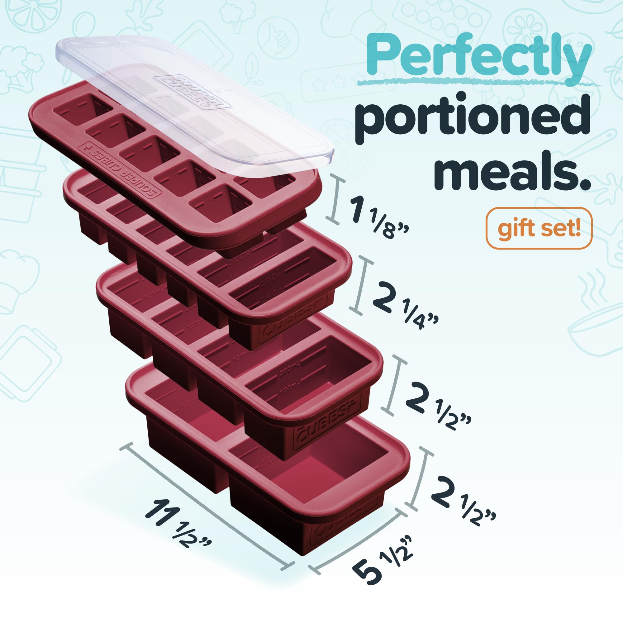 Souper Cubes Cranberry 1-cup tray for single-serving portions