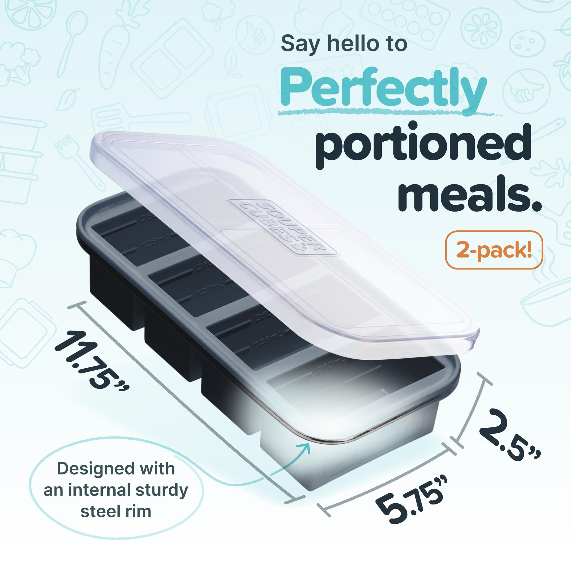 Souper Cubes fill-line indicators ensure precise portioning for quick meals.