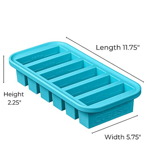 Fill lines on Souper Cubes half‑cup tray for precise portion control