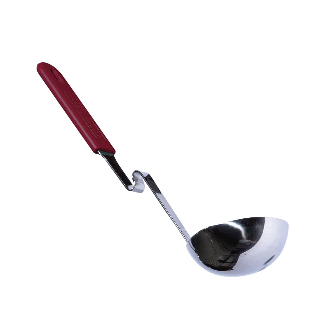 Souper Cubes no mess ladle curved handle hangs on pot rim to reduce drips