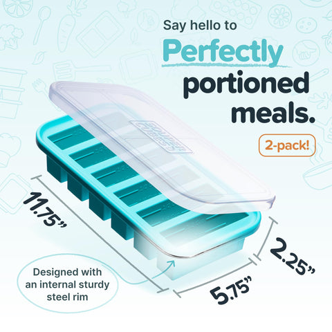 Souper Cubes silicone tray oven‑safe up to 415°F without lid for quick reheats