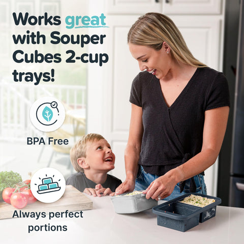 Souper Cubes 5x5 dish stacks neatly for compact kitchen storage