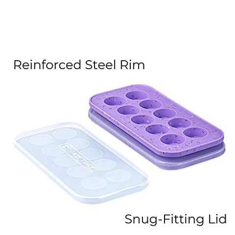 Souper Cubes silicone mold close-up for cookie dough cups, crisp freeze for quick baking.