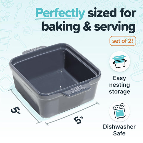 Souper Cubes small ceramic baking dish with silicone cover for oven ready servings
