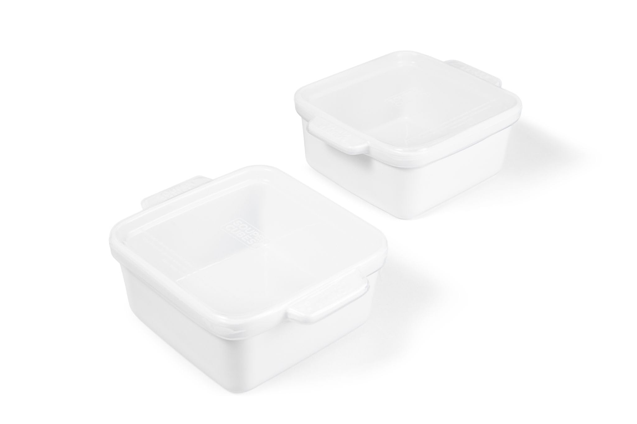 Souper Cubes stoneware 5x5 dish for reheating single portions in oven or microwave