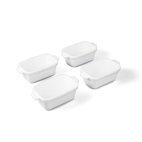 Souper Cubes stoneware small dish with silicone cover for easy reheating of single portions.