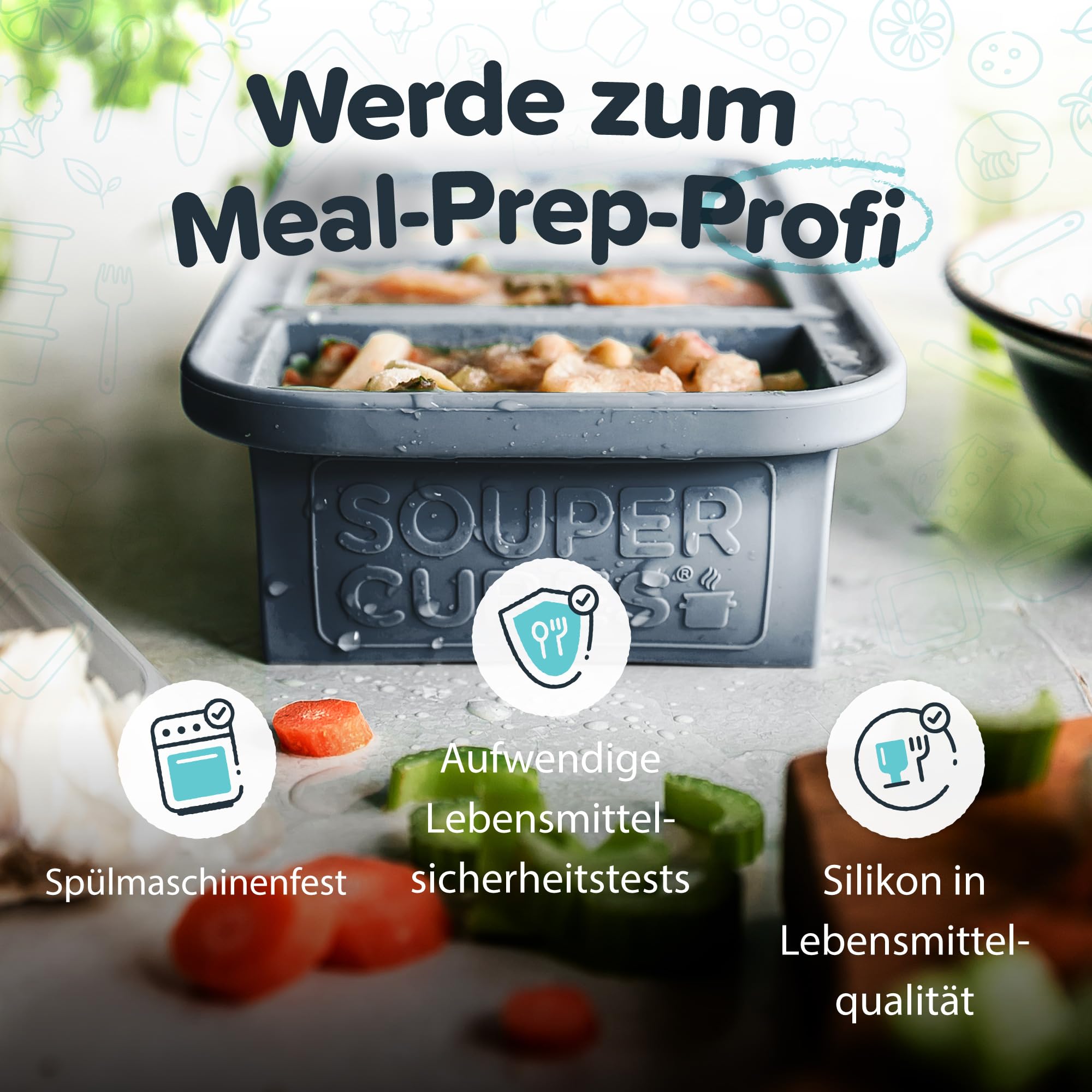 Souper Cubes tray keeps leftovers organized for quick reheating