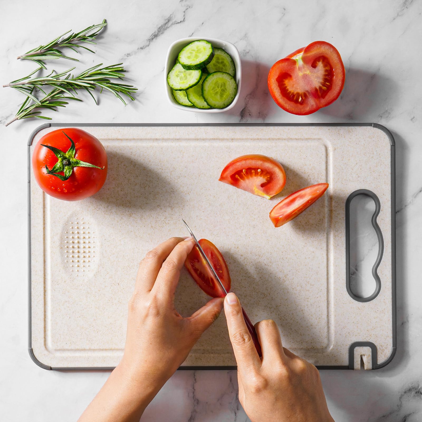 SourceBeat cutting board compact and easy to clean, suitable for kitchen or travel.