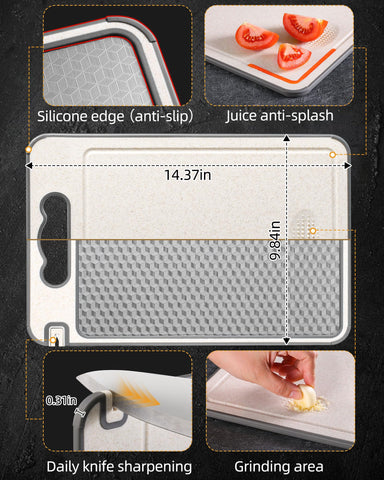 SourceBeat non-slip silicone-wrapped edge keeps the board stable on counters.