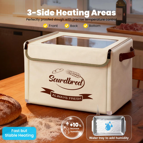 Sourdbred folding bread proofing box open setup for quick proofing.
