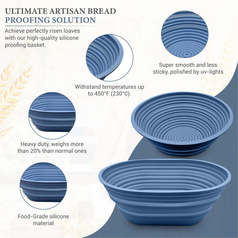 Sourdough Whisper dishwasher safe blue basket for easy cleanup