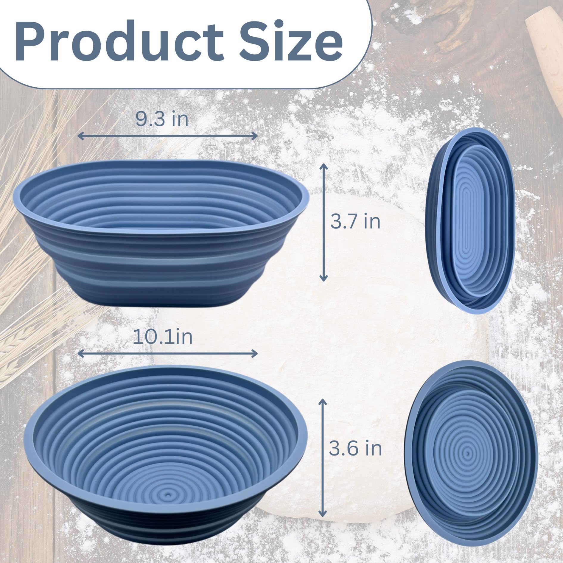 Sourdough Whisper heat resistance 480f blue basket suitable for ovens