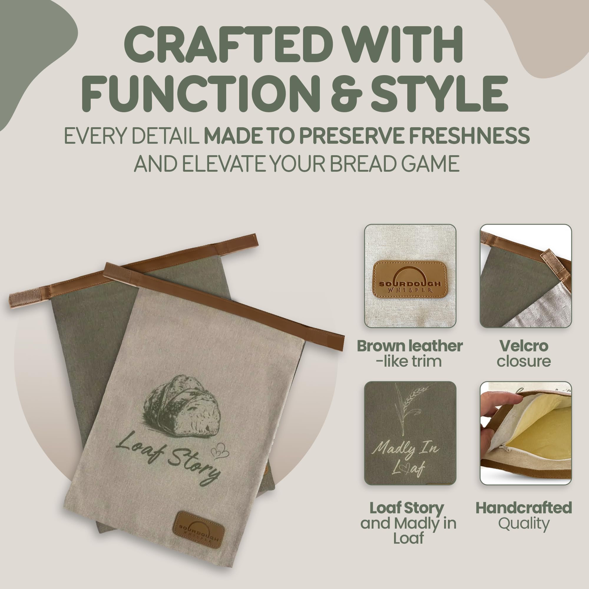 Sourdough Whisper Linen craftsmanship bag blends beauty with practical loaf storage.