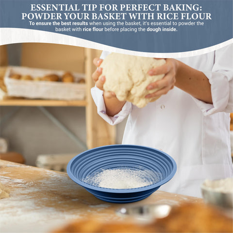 Sourdough Whisper round proofing blue bowl for consistent dough rise