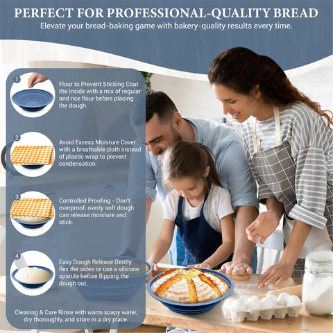 Sourdough Whisper silicone proofing basket blue non-reactive material