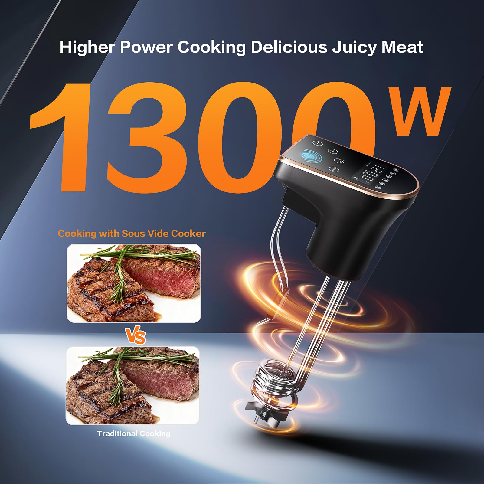 1300W sous-vide with WiFi setup using SmartLife app for remote control.