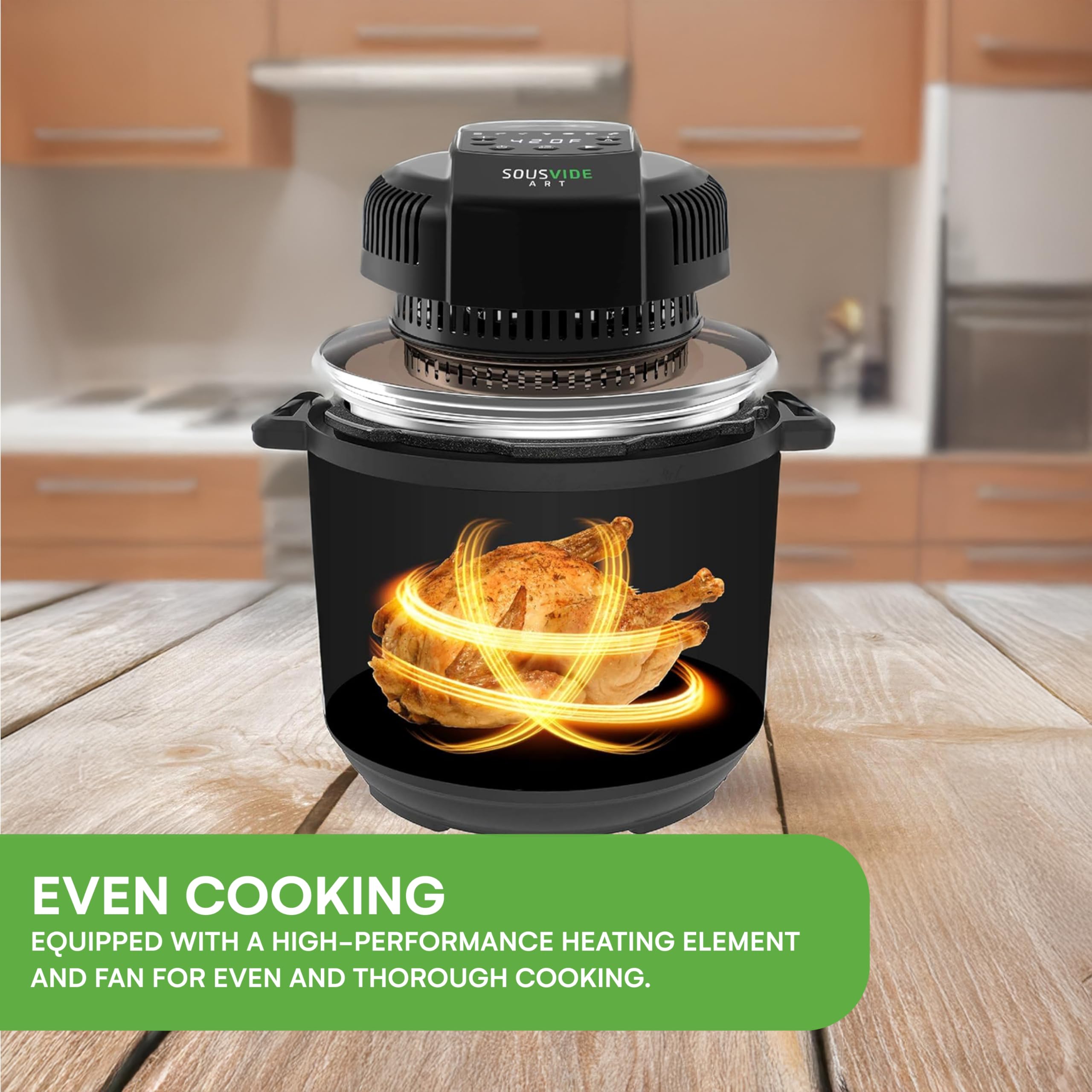SOUSVIDE ART dishwasher-safe lid for simple cleanup.