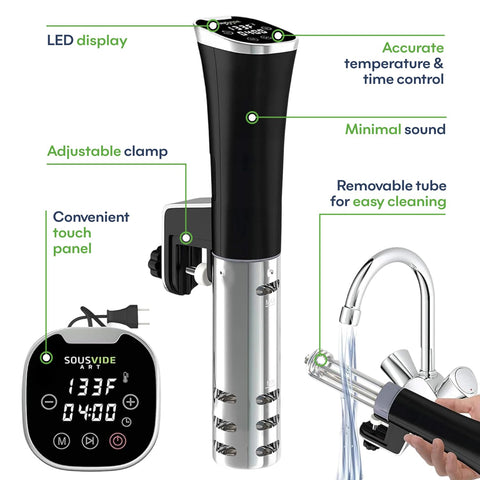 SOUSVIDE ART removable stainless steel tube simplifies cleaning.
