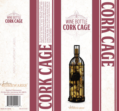 Southern Homewares bronze-finish metal corral provides durable display with easy cork access.