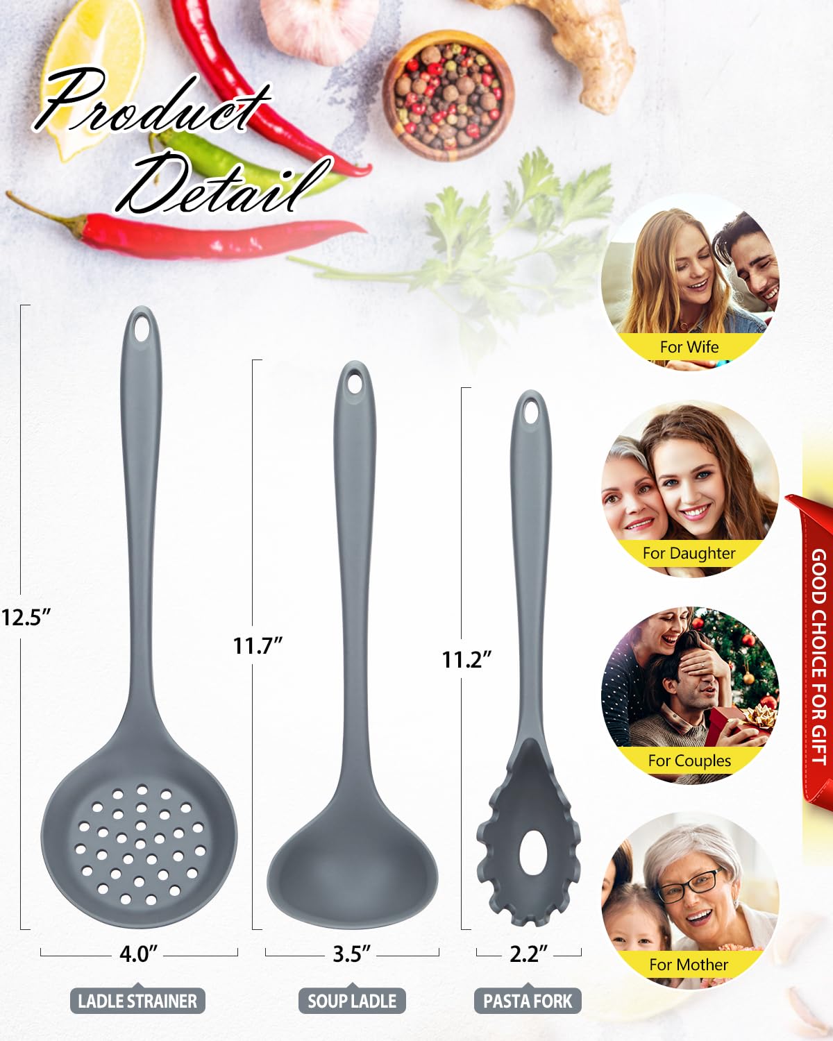 SouxMux slotted spoon drains liquids quickly for neat servings.