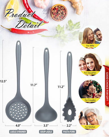 SouxMux slotted spoon drains liquids quickly for neat servings.