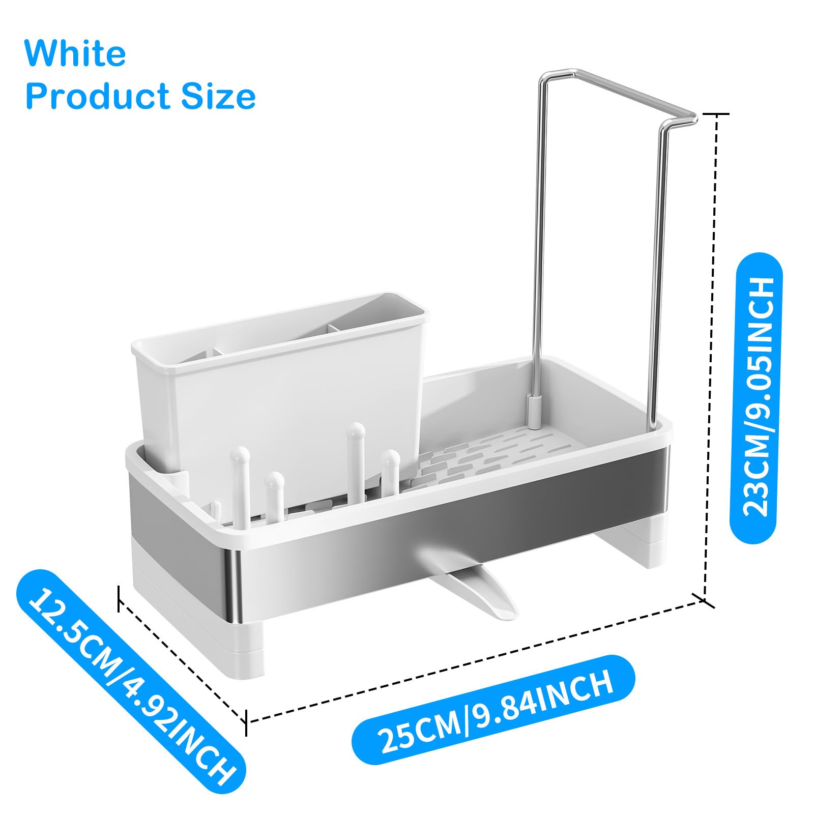 SOVGIZF dish soap storage with detachable towel rack