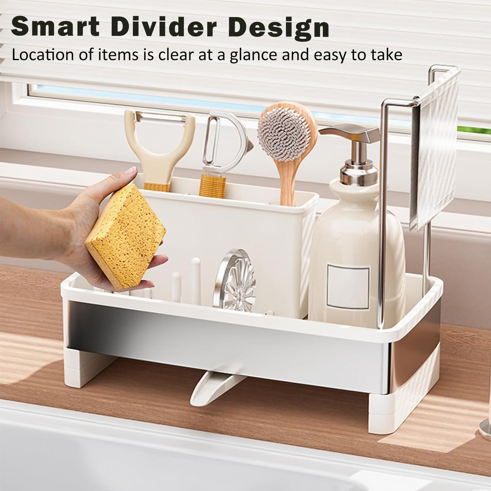 SOVGIZF sink caddy compact design saves countertop space