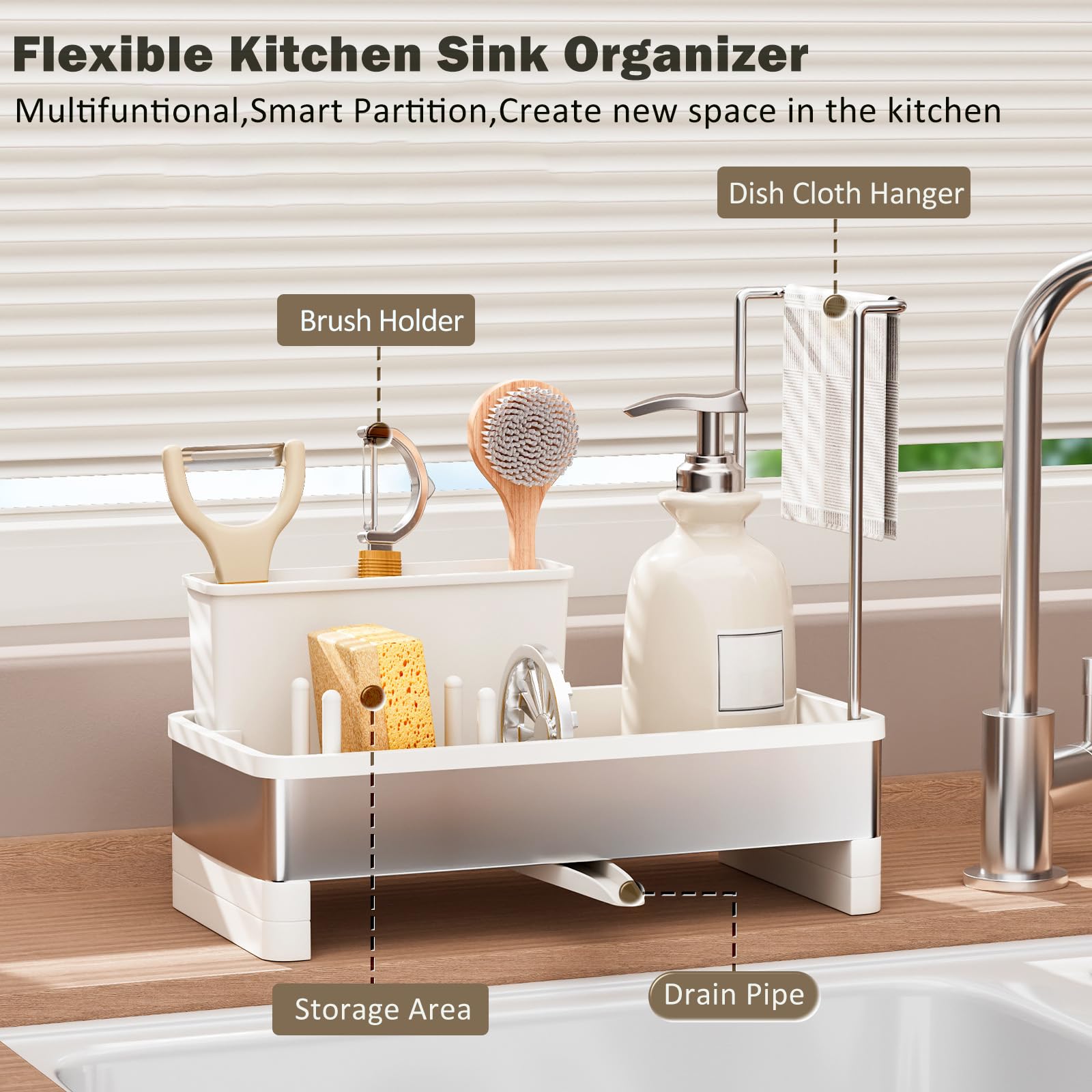 SOVGIZF sink organizer in rust-resistant durable material