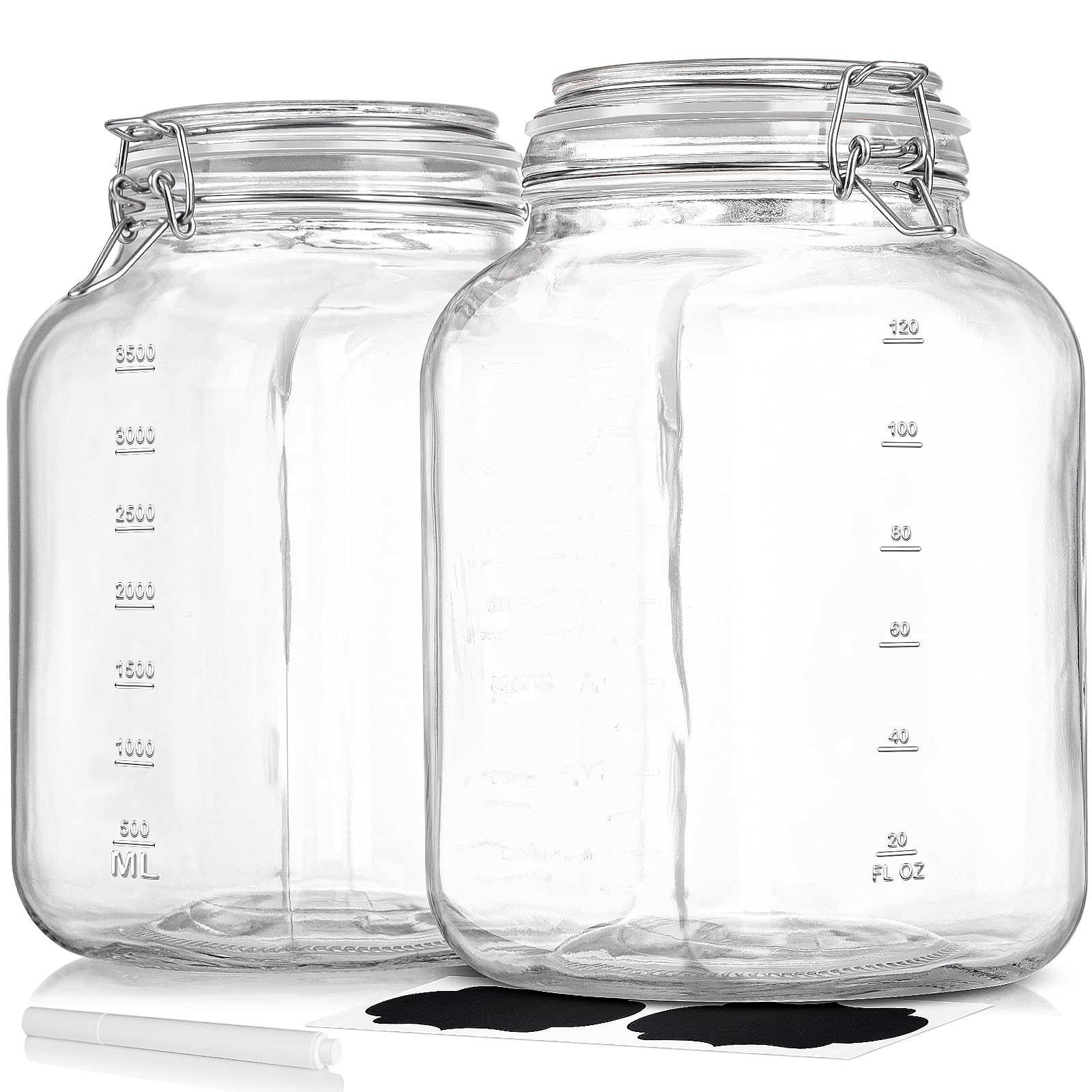 Sovietiep 1 gallon square glass jar with wide mouth for easy scooping and visibility