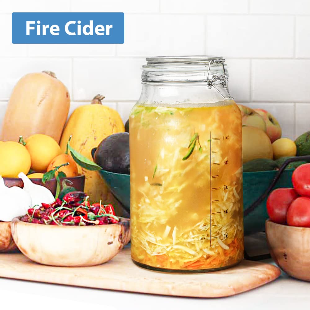 Sovietiep airtight hinged lid glass jar seals tightly to keep dry foods fresh.