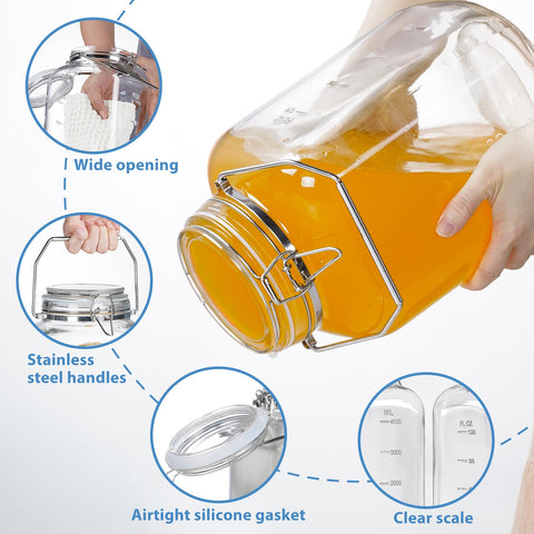 Sovietiep large-capacity jar with ergonomic handle for easy lifting
