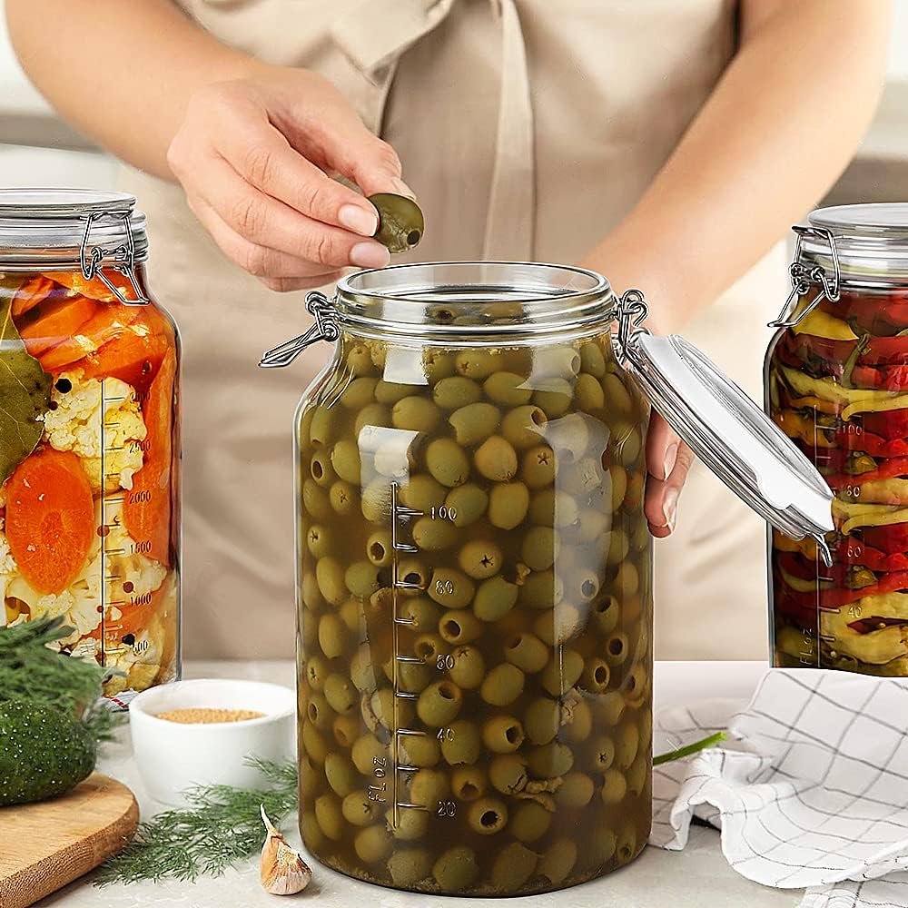 Sovietiep two-pack glass jars ideal for bulk storage and kitchen organization.