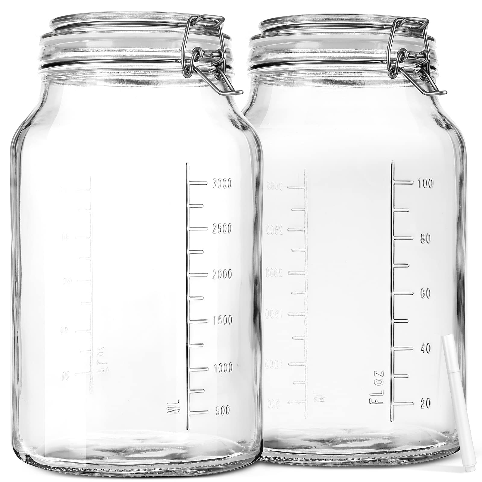 Sovietiep wide-mouth 1 gallon glass jar for easy filling and measuring.