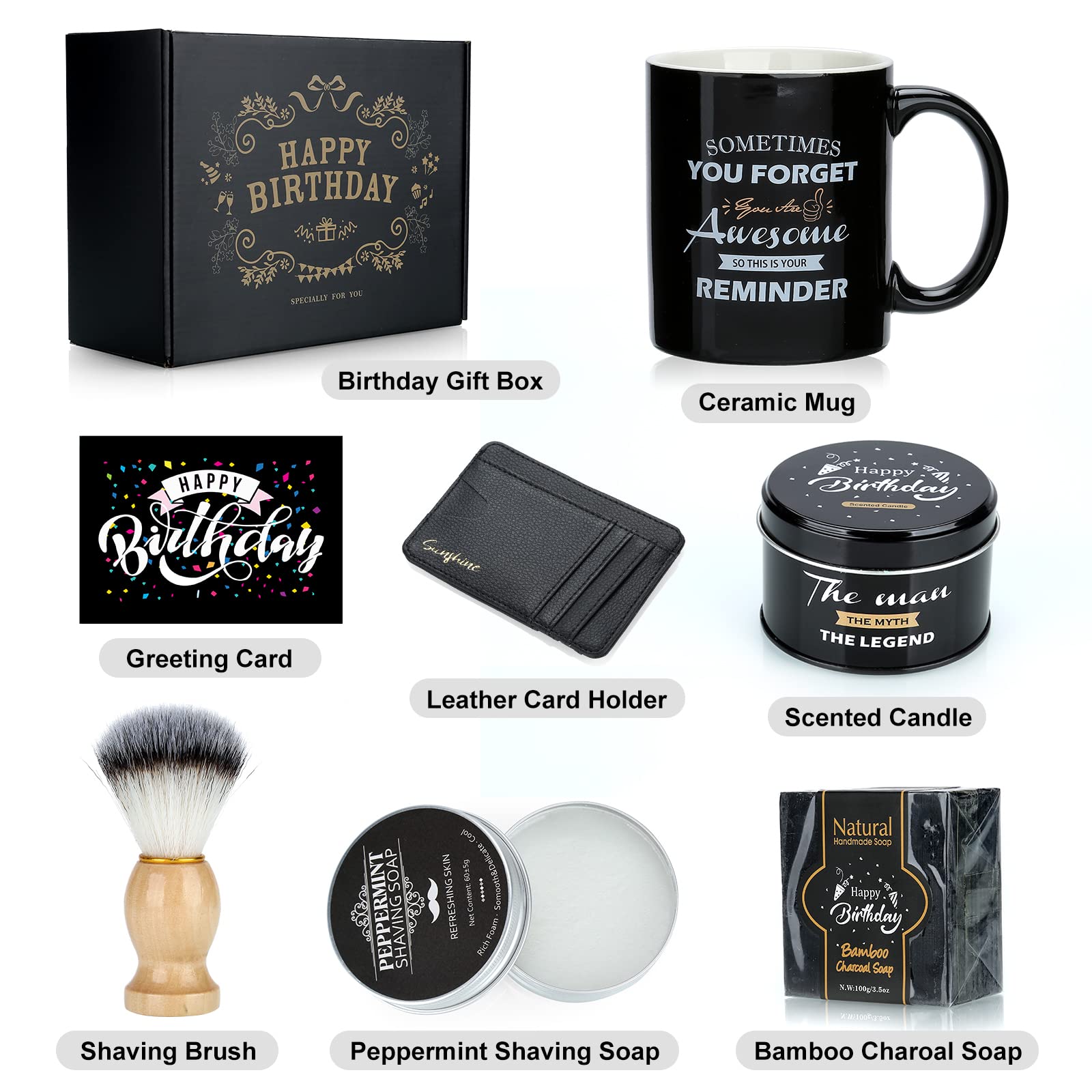 Sovyime 15oz black mug with an inspiring birthday message