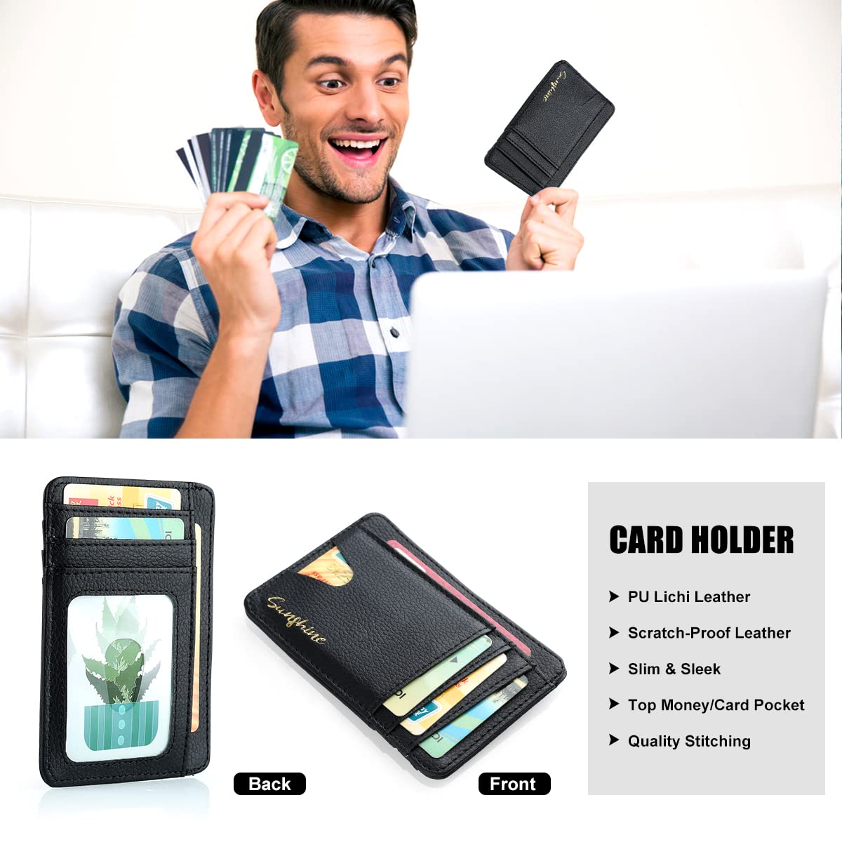 Sovyime PU leather card holder blends practicality with style