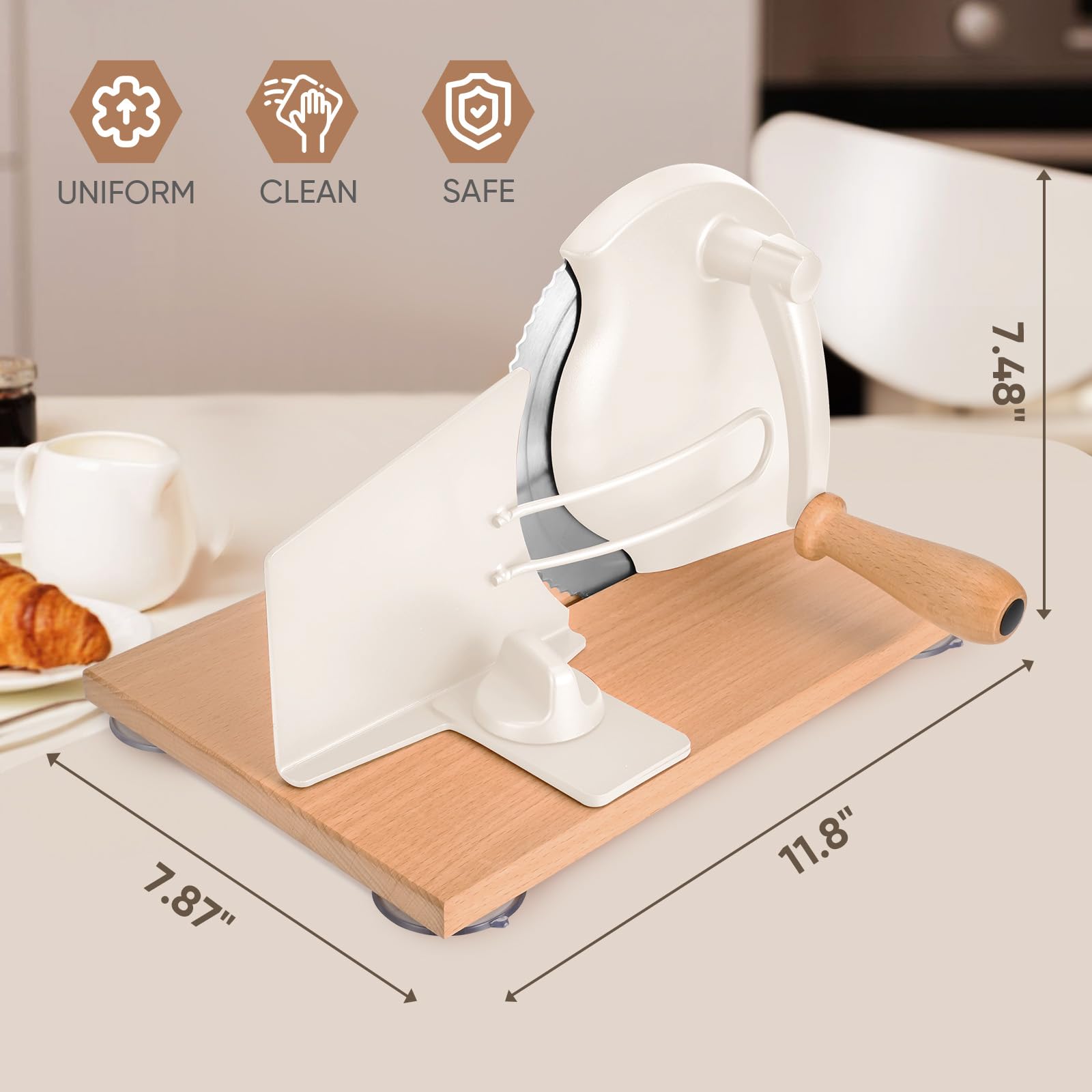 SOWKIPE adjustable thickness knob lets you choose slices up to 0.9 inches