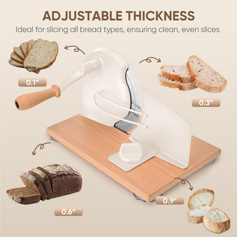 SOWKIPE bread slicer with stainless steel blades for effortless slicing
