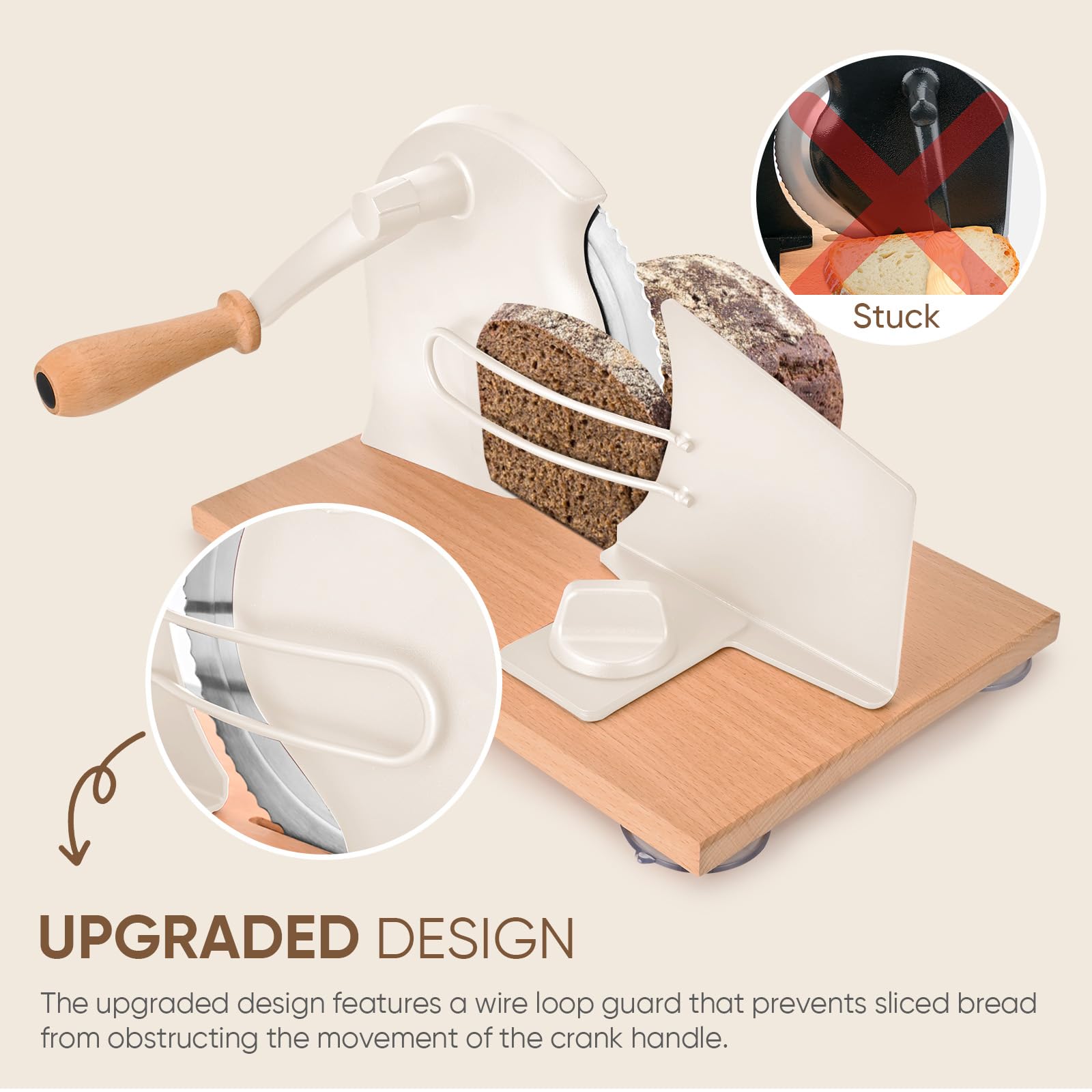 SOWKIPE metal guide keeps bread slices aligned for clean cuts