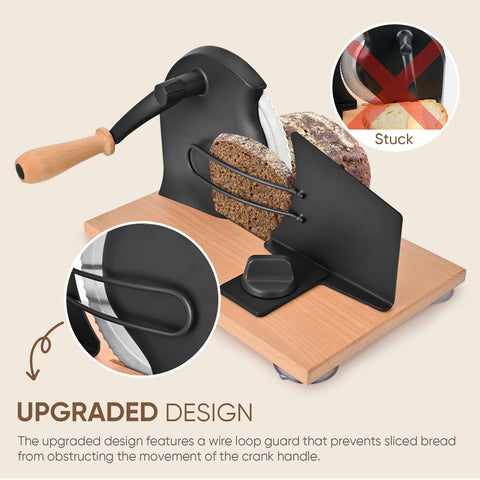 SOWKIPE stainless steel blades deliver clean cuts through bread.