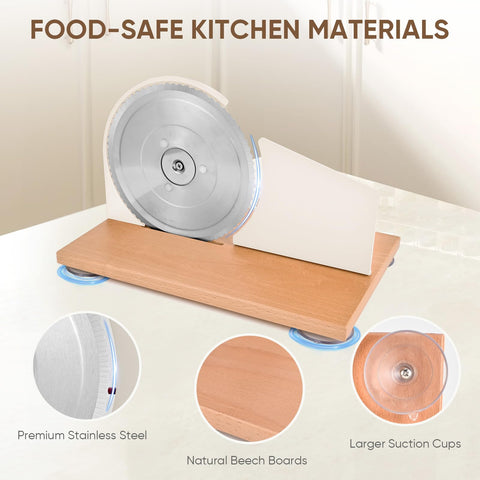 SOWKIPE wood base with four suction cups for stable countertop use
