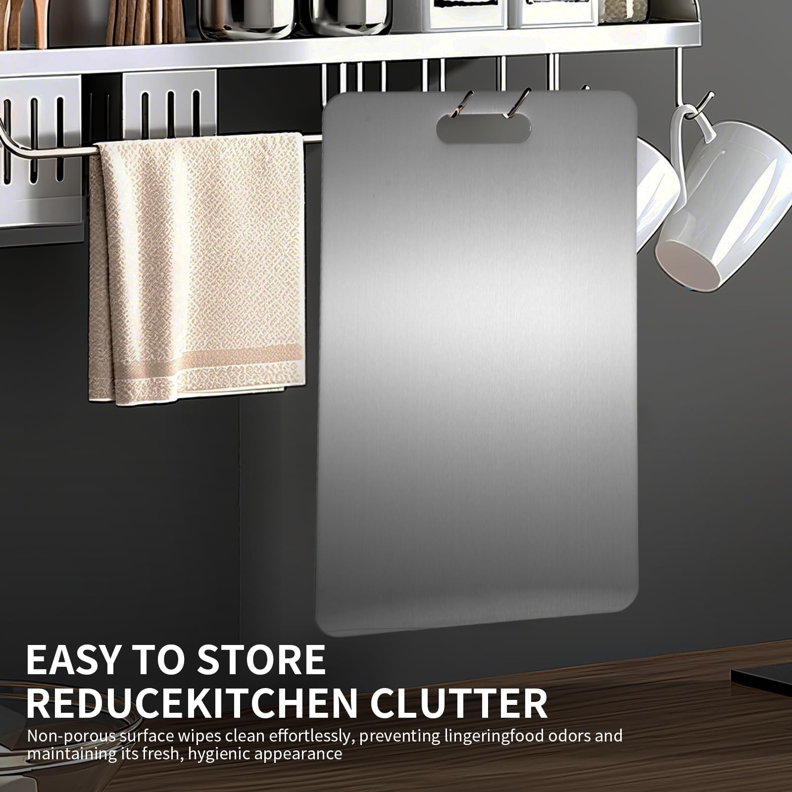 sowspoy Katuchef titanium cutting board hygiene-friendly material supports clean prep.