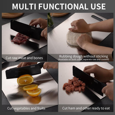 sowspoy Katuchef titanium cutting board quick-clean finish streamlines kitchen chores.