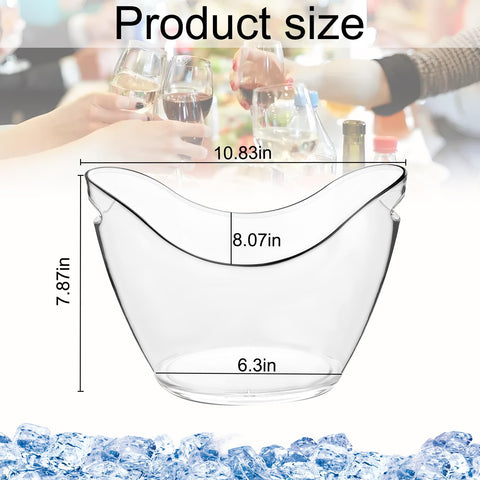 Clear acrylic design complements any party table with ice and bottles.