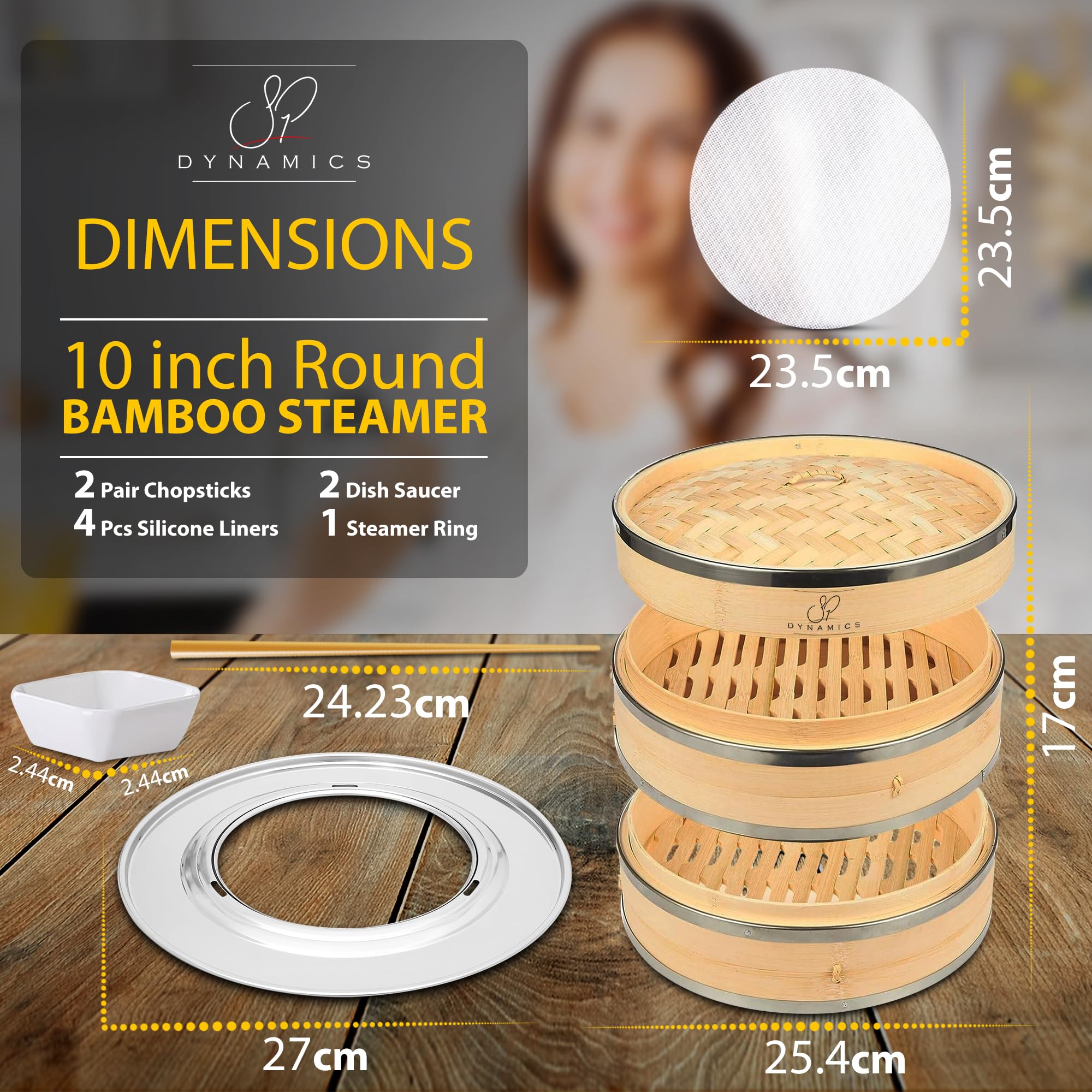 SP Dynamics dish saucers included for serving sauces and condiments