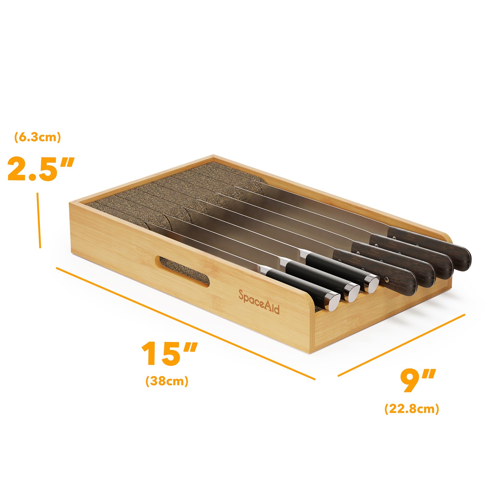 SpaceAid kitchen knife storage reduces clutter and maximizes drawer space.