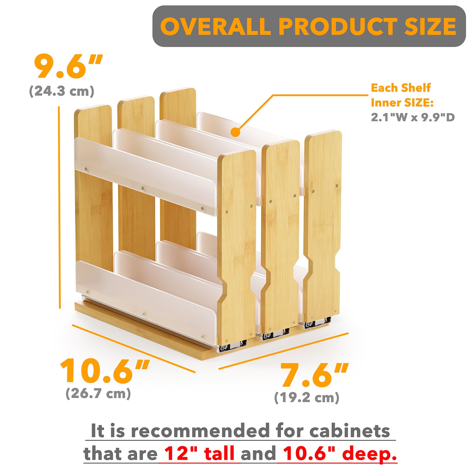SpaceAid Bamboo pull-out slide mechanism demonstrates smooth, quiet operation