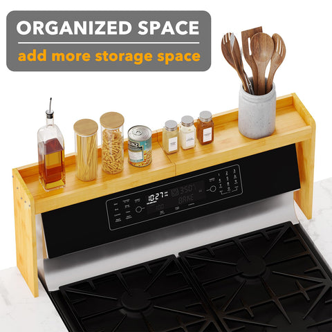 SpaceAid bamboo spice shelf full-width view showing large interior space