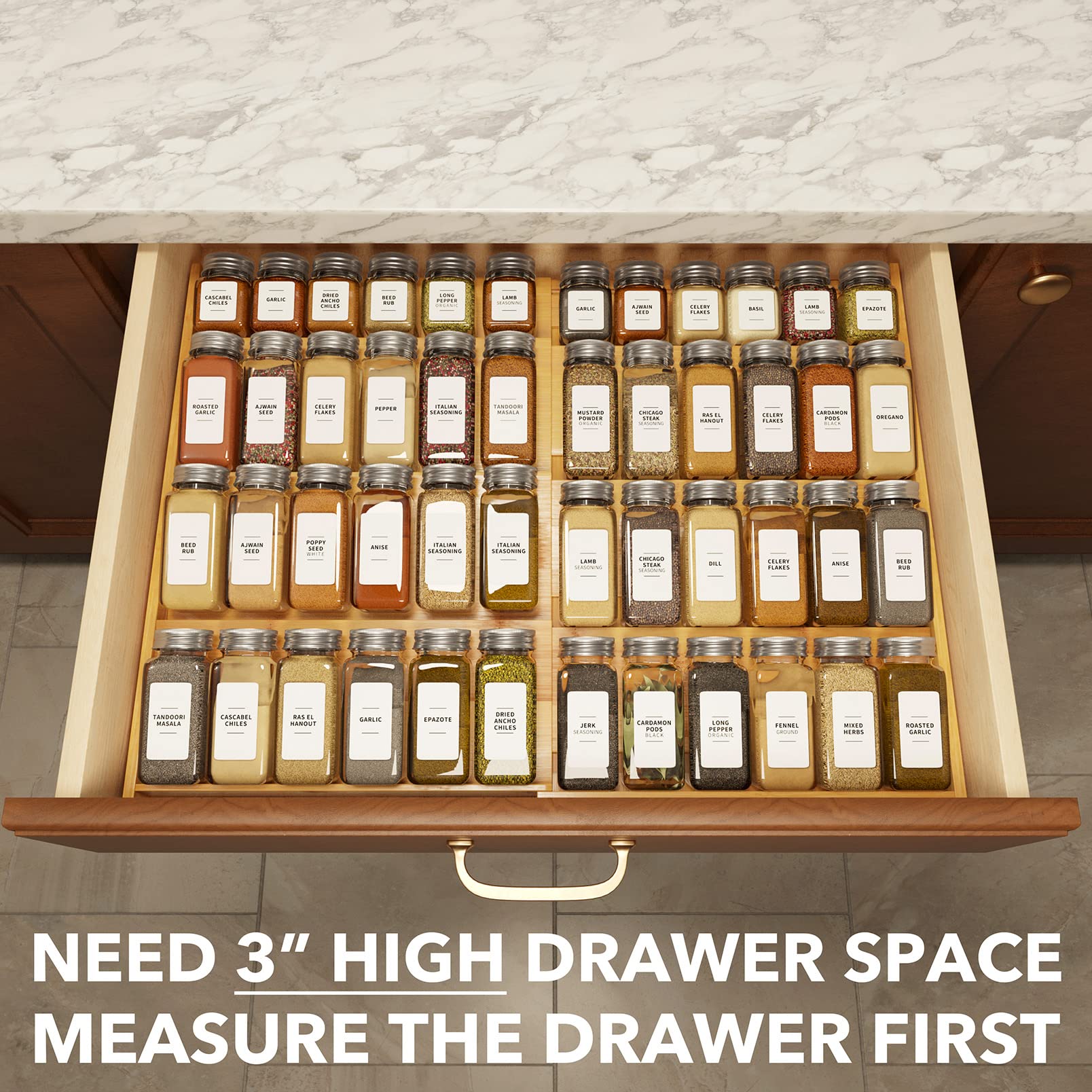 SpaceAid bamboo construction offers sturdy, sustainable storage and durable drawer support.