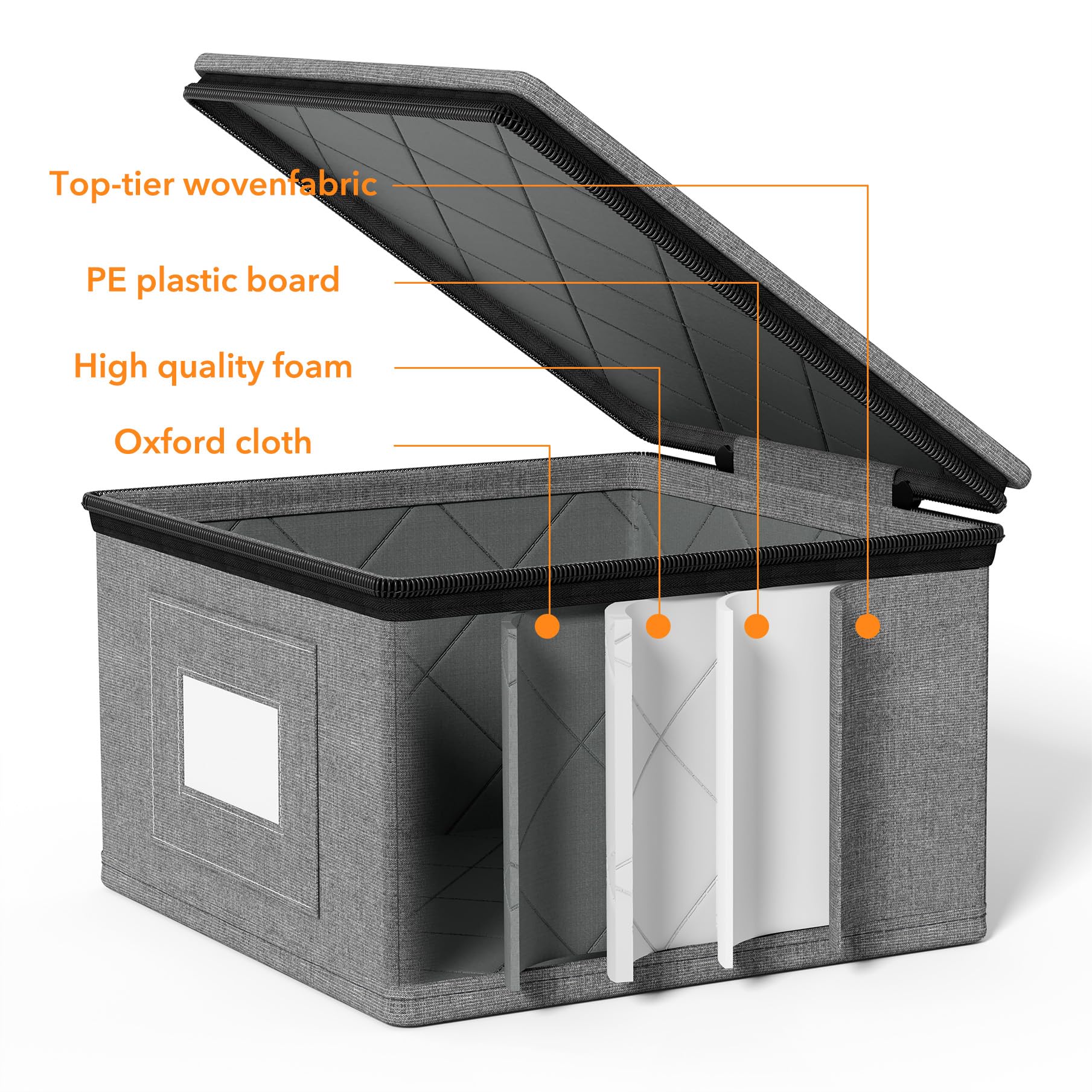 SpaceAid dinner plate case organizes dinnerware and protects edges