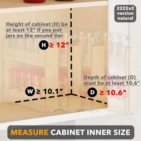 SpaceAid compact kitchen cabinet layout shows 2-tier design for organization.